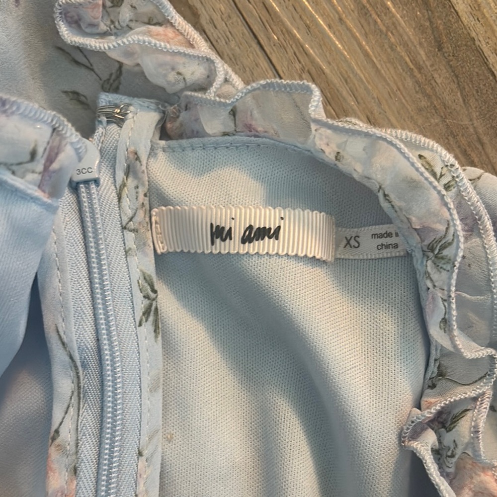 Light Blue Floral Ruffle Dress by J. Crew
